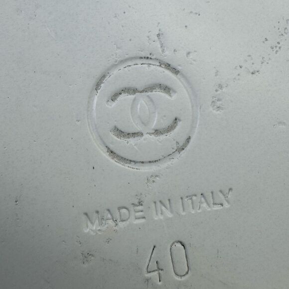 Chanel 22C Green Pink Blue White CC Logo Mule Slide Strap Flat Dad Sandal 40 - Picture 14 of 15